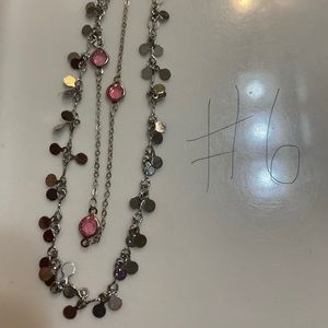 Melania Clara pink destiny necklace in silver